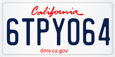 CA license plate 6TPY064