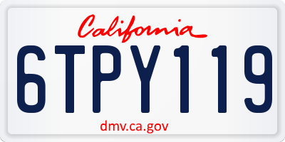 CA license plate 6TPY119