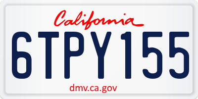 CA license plate 6TPY155