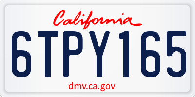 CA license plate 6TPY165