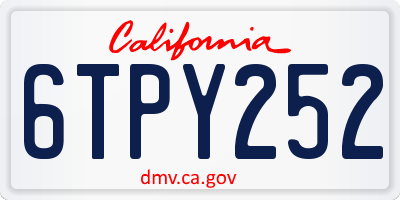 CA license plate 6TPY252