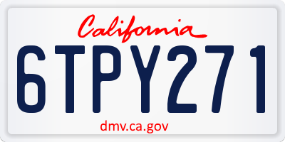 CA license plate 6TPY271