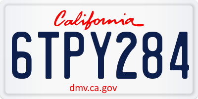 CA license plate 6TPY284