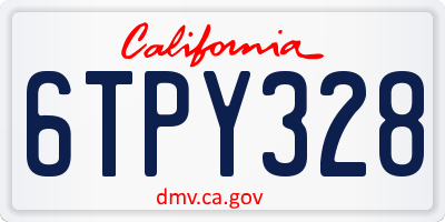 CA license plate 6TPY328