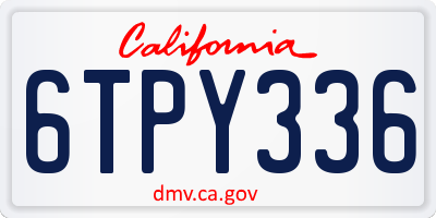 CA license plate 6TPY336