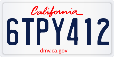 CA license plate 6TPY412