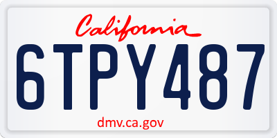 CA license plate 6TPY487