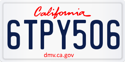 CA license plate 6TPY506