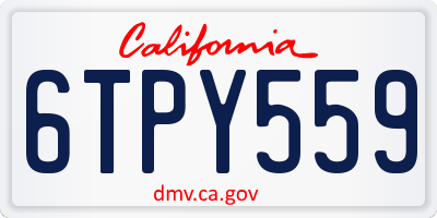 CA license plate 6TPY559