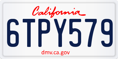 CA license plate 6TPY579