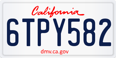 CA license plate 6TPY582