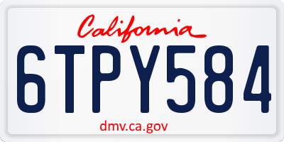 CA license plate 6TPY584