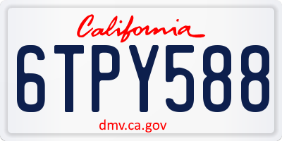 CA license plate 6TPY588
