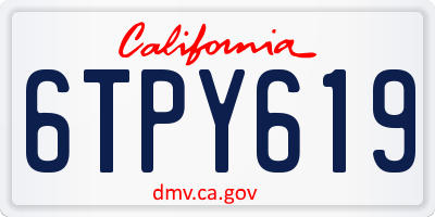 CA license plate 6TPY619
