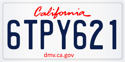 CA license plate 6TPY621