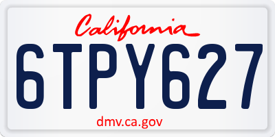 CA license plate 6TPY627