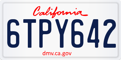CA license plate 6TPY642