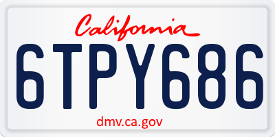 CA license plate 6TPY686