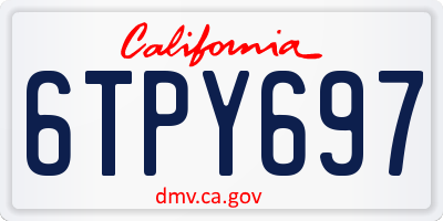 CA license plate 6TPY697