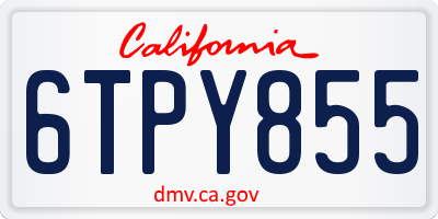 CA license plate 6TPY855