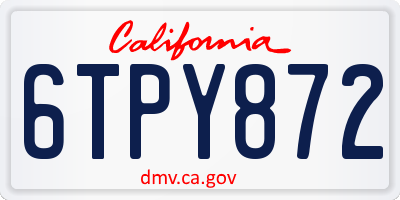 CA license plate 6TPY872
