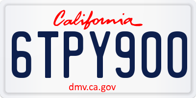 CA license plate 6TPY900