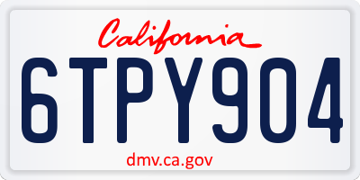 CA license plate 6TPY904