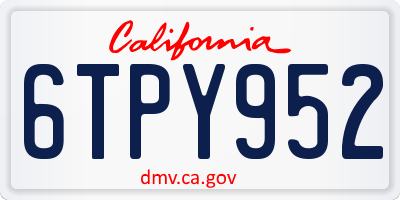 CA license plate 6TPY952