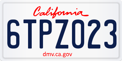 CA license plate 6TPZ023