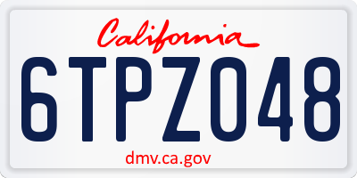 CA license plate 6TPZ048