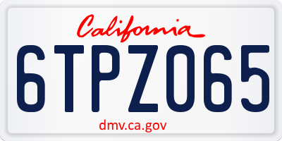 CA license plate 6TPZ065