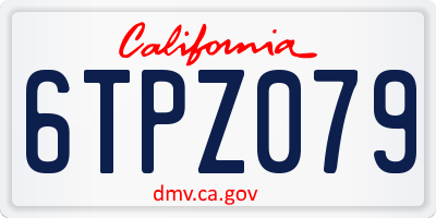 CA license plate 6TPZ079