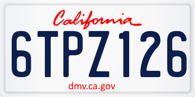 CA license plate 6TPZ126