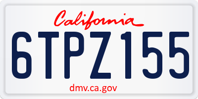 CA license plate 6TPZ155