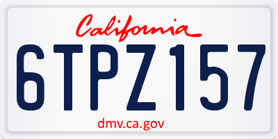 CA license plate 6TPZ157