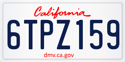 CA license plate 6TPZ159