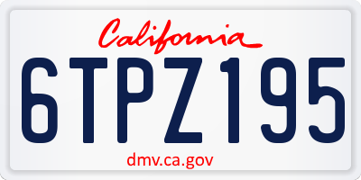 CA license plate 6TPZ195