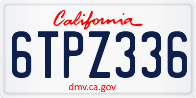 CA license plate 6TPZ336