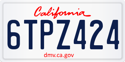 CA license plate 6TPZ424
