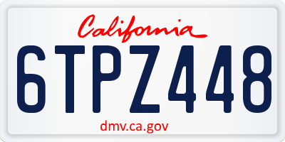 CA license plate 6TPZ448