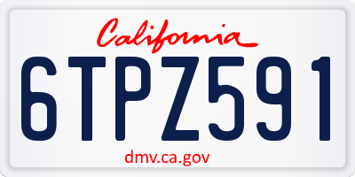 CA license plate 6TPZ591