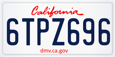 CA license plate 6TPZ696