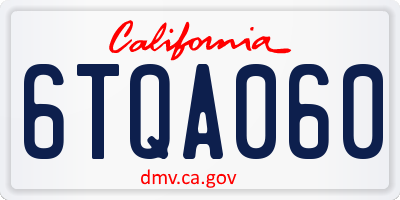 CA license plate 6TQA060