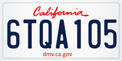 CA license plate 6TQA105
