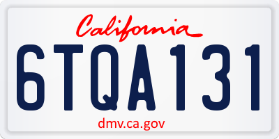 CA license plate 6TQA131