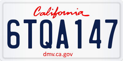 CA license plate 6TQA147