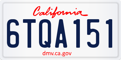 CA license plate 6TQA151