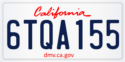 CA license plate 6TQA155