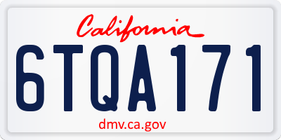 CA license plate 6TQA171