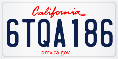 CA license plate 6TQA186